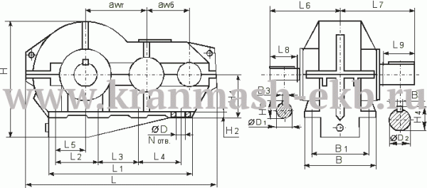 Редуктор Ц2У 400К Редуктор Ц2У 400К